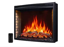 Електрокамін ArtiFlame AF33 — 86,6 см, вигнуте панорамне скло, 3D-ефект полум’я, LED-підсвічування та обігрів - мініатюра 2