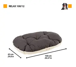 Подушка для собак і котів Ferplast Relax F 100/12 зі штучним хутром сіра 103×63 см 82100097 - мініатюра 2