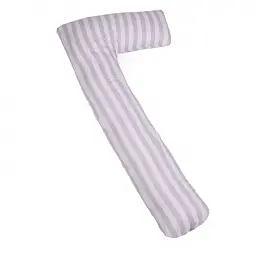 Подушка для вагітних та відпочинку MirSon Г-подібна №5004 Color Line Stripe White Gray 140х40х20 см біло-сіра (2200010969559) - мініатюра 2