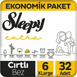 Підгузки дитячі Sleepy Extra XL 6 (15-25 кг) 32 шт. підгузки великого розміру