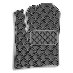 Килимок водія для Volkswagen Touareg II 2010-2018 Екошкіра с подпятником 1 шт (Rombus)