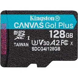 Карта пам'яті Kingston microSDXC Canvas Go! Plus 128GB Class 10 UHS-I U3 V30 A2 (SDCG4/128GBSP) [141532]