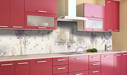 Вініловий кухонний фартух Лаванда Урожай наклейка для кухні старовина Абстракція Бежевий Happy Pocket Z181502 - мініатюра 2