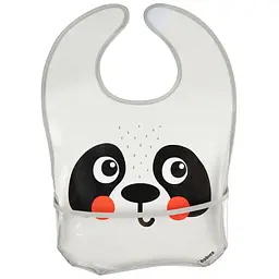 Слинявчик Canpol babies Hello Little пластмасовий з кишенькою панда (9/232_whi) - мініатюра 2