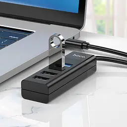 Hub адаптер Hoco Type-C Easy mix 4-in-1 converter HB25 Usb3.0+3xUsb2.0 - мініатюра 6