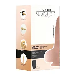 Фалоімітатор-пульсатор Naked Addiction 6.5″ Thrusting Dong With Remote, руху вперед-назад, пульт - мініатюра 7