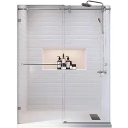Двері в нішу Koer SR SD06-140x220-TR-01 прозоре скло Easy Clean 8 мм, хром KR5368, універсальні, прозорий, хром