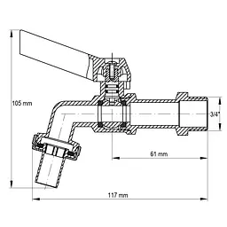 Кран пивний Koer 3/4" KR.251 KR0012 - мініатюра 3