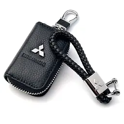 Автонабір №3 для Mitsubishi / брелок і чохол для автоключів з логотипом / тиснена шкіра