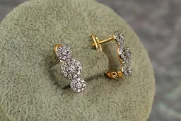 Сережки Xuping Jewelry Молекули з родієм1,5 см золотисті - мініатюра 3