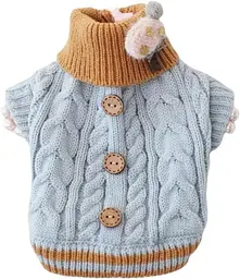 В'язаний светр Derby Classic Dog Winter Sweater Blue для собак, котів і цуценят, M Блакитний - мініатюра 6