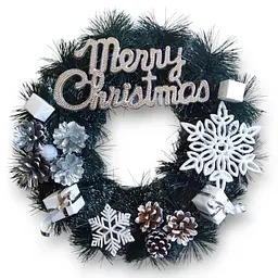Новорічний вінок "Merry Christmas IV" 33 см різдвяний декоративний на двері (HC27)
