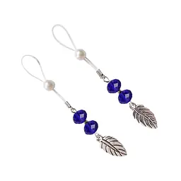 Сексуальні прикраси для сосків з листочком Nipple Jewelry Leaf, синій колір Art of Sex SO5395 95021 - мініатюра 3