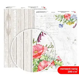 Папір дизайнерський двосторонній матовий „Wild Flowers“ 3 21х29,7см 200г/м2 ROSA TALENT