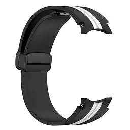Ремінець для Samsung Galaxy Watch 4 Classic 42mm - чорно-білий ширина кріплення 20мм силікон Watchbands Cls-line-black (W35-8WB62202667) - мініатюра 3