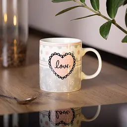 Чашка порцелянова Love 400 мл, сірий Liling Rongxiang Ceramic RX-N240143GKV - мініатюра 9