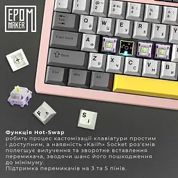 Клавіатура Epomaker Shadow-S Wisteria Linear Pink (SHS-P-WL) - мініатюра 5