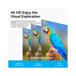 Кабель мультимедійний HDMI M to HDMI M 1.5m 4K60Hz black Vention (ALIBG) - мініатюра 3