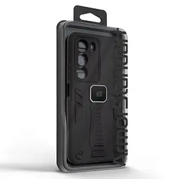 Чехол для Realme C71 4G, Proover, черный, с подставкой и магнитом, противоударный, ударопрочный, бронированный, панель-накладка, защита всего корпуса, термополиуретан (TPU) + поликарбонат (PC), ArmorStandart (ARM86748) - мініатюра 3