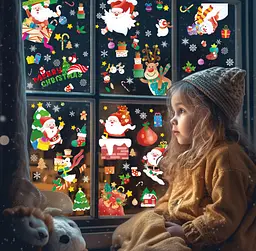 Набір новорічних наклейок на вікно Happy New Year 9 14578 20×30 см 9 аркушів - мініатюра 2