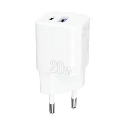 Зарядний пристрій адаптер Proove Silicone Power Plus 20 W (Type-C + USB) біле - мініатюра 2