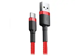 Кабель BASEUS Cafule Cable USB For Type-C 3A 0.5M Red+Red (CATKLF-A09)