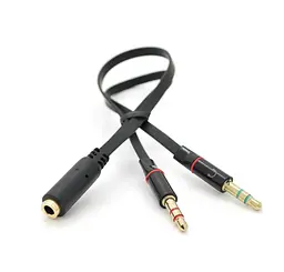 Разветвитель аудио для гарнитуры на наушники и микрофон - сплиттер 2xJack 3.5 (папа) - Jack 3.5 (мама) Voltronic R2M