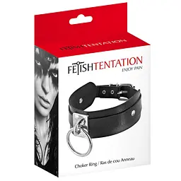 Нашийник c кільцем Fetish Tentation Choker Ring 411 см чорний - мініатюра 3