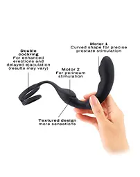 Ерекційне кільце зі стимулятором простати Dorcel P- Ring 18 см чорний - мініатюра 7