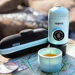 Еспресо-кавоварка Wacaco Nanopresso 18 барів 80 мл з чохлом Блакитний - мініатюра 4