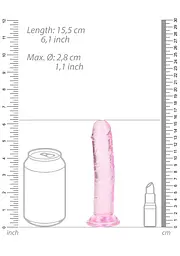 Фалоімітатор RealRock Straight Realistic 6'', 15.5 см (рожевий) - мініатюра 5