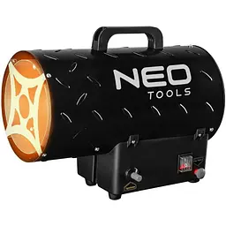 Теплова гармата Neo Tools газова 15кВт, 150м кв, 580м куб/год, чорний