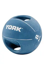 М'яч медбол 8кг York Fitness із двома ручками синій