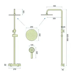 Душовя система Rea Vincent з термостотом brushed gold REA-P6602, Золотий - мініатюра 7