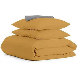 Комплект постільної білизни Cosas Curcuma CS1 Євро гірчичний (Ranfors_Mustard_El-Graphite_200)