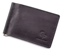 Чоловічий шкіряний затискач для грошей GRANDE PELLE 12х8х1 см acs0024473