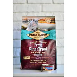 Сухий корм Carnilove Fresh Carp & Trout Sterilised for Adult cats 6 кг короп і форель для стерилізованих кішок - мініатюра 7