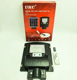 Ліхтар вуличний акумуляторний світильник 10000mAh з пультом на сонячній батареї LED Solar Street Light 45W UKC 7141 - мініатюра 3