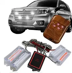Страбоскоп Світлодіодний 12-24V / LED 4 шт. / 12 Режимів / Білий (BS-1-4-12LED W)