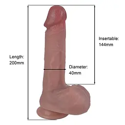 Фалоімітатор - Erospace Natural Play Silicone Dildo D1, 21 см - мініатюра 10