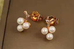 Сережки гвоздики Xuping Jewelry бавовна з перлинками 1,3 см золотисті - мініатюра 2