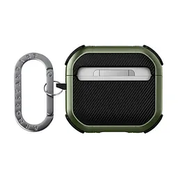 Чохол для навушників Apple AirPods 4, оливковий, Panzer, протиударний захисний кейс з TPU та полікарбонату, посилені стінки, захист від подряпин, пилу та ударів, легкий та компактний, з карабіном для кріплення, ArmorStandart (ARM82554) - мініатюра 2