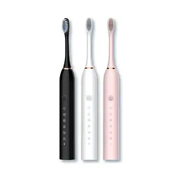 Ультразвукова зубна щітка з 4 насадками Sonic Toothbrush X-3 Pink - мініатюра 2