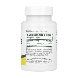Вітамін B3 Nature's Plus 500 мг (Niacinamide) - 90 таблеток - мініатюра 2
