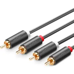 Кабель мультимедійний 2xRCA M to 2xRCA M 3.0m AV104 black Ugreen (10519) - мініатюра 3