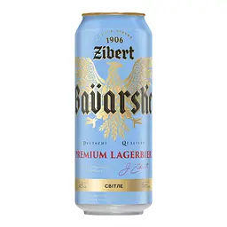 Пиво світле Zibert Bavarske спеціальне пастеризоване з/б 5% 0.5 л