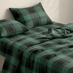 Простирадло Cosas на резинці фланель 80х160 forest tartan, зелений (Flannel_ForestTartan_80x160x20) - мініатюра 2