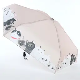 Жіноча складана парасолька механічна Art Rain 90 см бежева - мініатюра 2