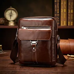 Сумка стильна чоловіча 14829 Vintage коричнева - мініатюра 4