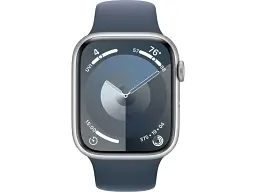 Смарт-годинник Apple Watch Series 9 GPS + Cellular 41mm Silver Alu. Case w. Storm Blue S.Band - S/M (MRHV3)